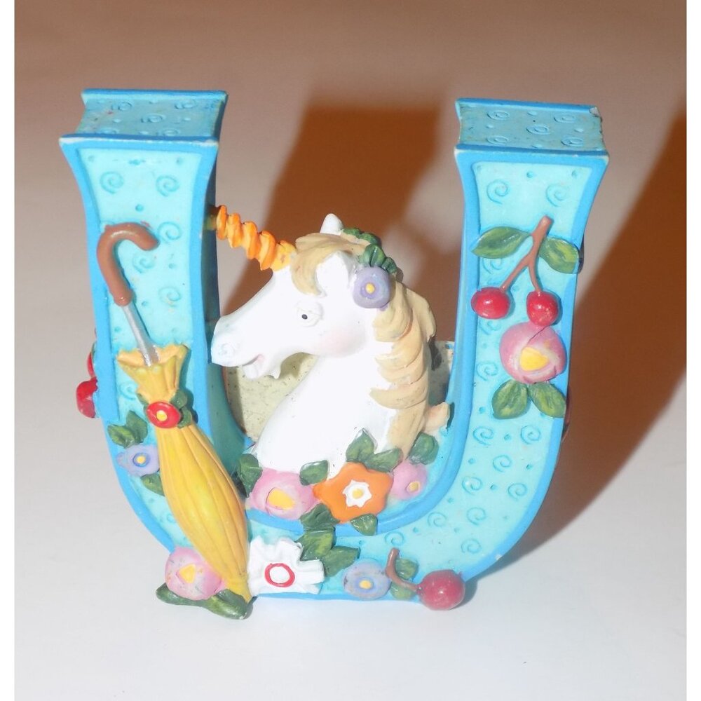 Vintage Mary Engelbreit Alphabet Letter Initial "U" Unicorn Umbrella 1999 - Picture 3 of 6